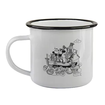 Mickey steamboat, Κούπα εμαγιέ με μαύρο χείλος 360ml