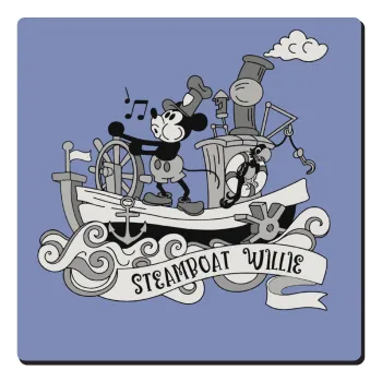 Mickey steamboat, Τετράγωνο μαγνητάκι ξύλινο 6x6cm