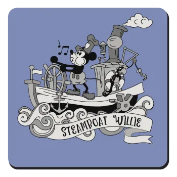 Mickey steamboat, Τετράγωνο μαγνητάκι ξύλινο 9x9cm