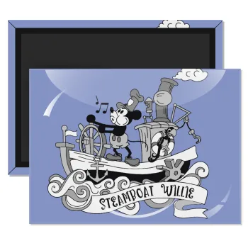 Mickey steamboat, Ορθογώνιο μαγνητάκι ψυγείου διάστασης 9x6cm