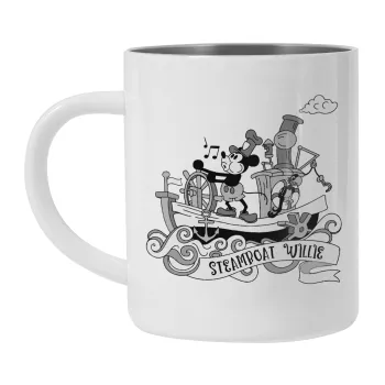 Mickey steamboat, Mug Stainless steel double wall 300ml