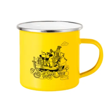Mickey steamboat, Yellow Enamel Metallic Cup 360ml