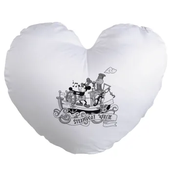Mickey steamboat, Μαξιλάρι καναπέ καρδιά 40x40cm περιέχεται το  γέμισμα