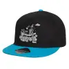 Καπέλο παιδικό Flat Snapback, Μαύρο/Μπλε (100% ΒΑΜΒΑΚΕΡΟ, ΠΑΙΔΙΚΟ, UNISEX, ONE SIZE)