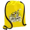 Backpack pouch GYMBAG Yellow, with pocket (40x48cm) & thick cords