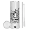 Tumbler stainless steel 600ml, with metal straw & cleaning brush