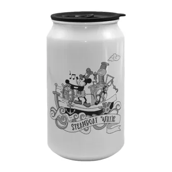 Mickey steamboat, Κούπα ταξιδιού μεταλλική με καπάκι (tin-can) 500ml