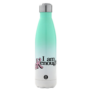 Barbie, i am Kenough, Μεταλλικό παγούρι θερμός Πράσινο/Λευκό (Stainless steel), διπλού τοιχώματος, 500ml