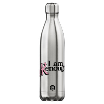 Barbie, i am Kenough, Μεταλλικό παγούρι θερμός Inox (Stainless steel), διπλού τοιχώματος, 750ml