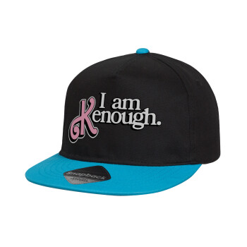 Barbie, i am Kenough, Καπέλο παιδικό Flat Snapback, Μαύρο/Μπλε (100% ΒΑΜΒΑΚΕΡΟ, ΠΑΙΔΙΚΟ, UNISEX, ONE SIZE)