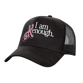 Barbie, i am Kenough, Καπέλο Ενηλίκων Structured Trucker, με Δίχτυ, (παραλλαγή) Army σκούρο (100% ΒΑΜΒΑΚΕΡΟ, ΕΝΗΛΙΚΩΝ, UNISEX, ONE SIZE)