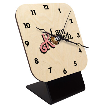 Barbie, i am Kenough, Επιτραπέζιο ρολόι σε φυσικό ξύλο (10cm)