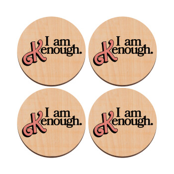 Barbie, i am Kenough, ΣΕΤ x4 Σουβέρ ξύλινα στρογγυλά plywood (9cm)