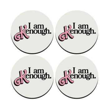 Barbie, i am Kenough, SET of 4 round wooden coasters (9cm)