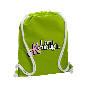 Barbie, i am Kenough, Τσάντα πλάτης πουγκί GYMBAG LIME GREEN, με τσέπη (40x48cm) & χονδρά κορδόνια