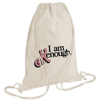 Barbie, i am Kenough, Τσάντα πλάτης πουγκί GYMBAG natural (28x40cm)