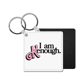 Barbie, i am Kenough, Μπρελόκ Δερματίνη, τετράγωνο ΜΑΥΡΟ (5x5cm)