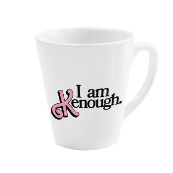 Barbie, i am Kenough, Κούπα κωνική Latte Λευκή, κεραμική, 300ml