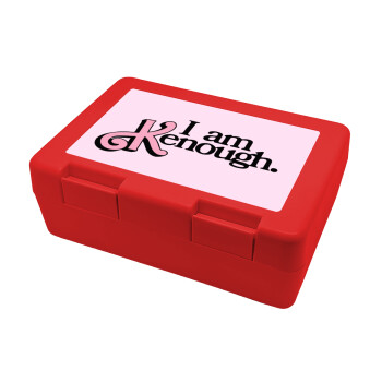 Barbie, i am Kenough, Παιδικό δοχείο κολατσιού ΚΟΚΚΙΝΟ 185x128x65mm (BPA free πλαστικό)