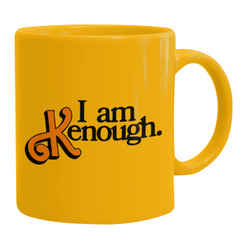 Barbie, i am Kenough, Ceramic coffee mug yellow, 330ml (1pcs)