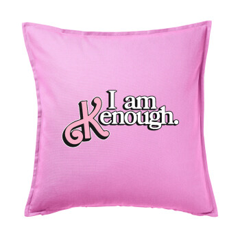 Barbie, i am Kenough, Μαξιλάρι καναπέ ΡΟΖ 100% βαμβάκι, περιέχεται το γέμισμα (50x50cm)