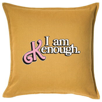 Barbie, i am Kenough, Μαξιλάρι καναπέ Κίτρινο 100% βαμβάκι, περιέχεται το γέμισμα (50x50cm)