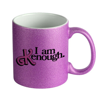Barbie, i am Kenough, Κούπα Μωβ Glitter που γυαλίζει, κεραμική, 330ml