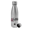 Metallic water bottle, stainless steel, 750ml