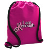 Backpack pouch GYMBAG Fuchsia, with pocket (40x48cm) & thick cords