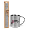 Easter Set, metallic thermal cup (300ml) & Easter aromatic flat candle (30cm) (GRAY)