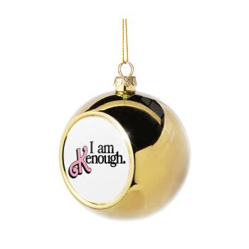Barbie, i am Kenough, Χριστουγεννιάτικη μπάλα δένδρου Χρυσή 8cm
