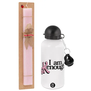 Barbie, i am Kenough, Easter Set, metallic aluminum bottle (500ml) & aromatic flat Easter candle (30cm) (PINK)