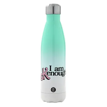 Barbie, i am Kenough, Μεταλλικό παγούρι θερμός Πράσινο/Λευκό (Stainless steel), διπλού τοιχώματος, 500ml