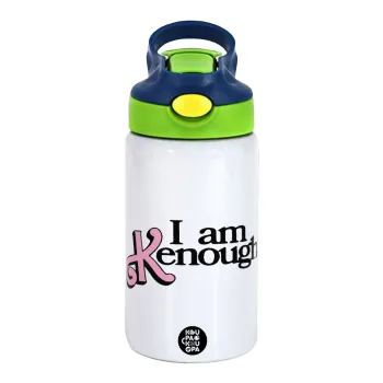 Barbie, i am Kenough, Παιδικό παγούρι θερμό, ανοξείδωτο, με καλαμάκι ασφαλείας, πράσινο/μπλε (350ml)