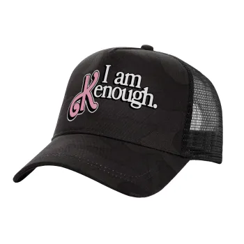 Barbie, i am Kenough, Καπέλο Ενηλίκων Structured Trucker, με Δίχτυ, (παραλλαγή) Army σκούρο (100% ΒΑΜΒΑΚΕΡΟ, ΕΝΗΛΙΚΩΝ, UNISEX, ONE SIZE)