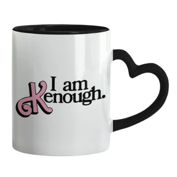 Barbie, i am Kenough, Mug heart black handle, ceramic, 330ml