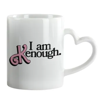 Barbie, i am Kenough, Κούπα καρδιά χερούλι λευκή, κεραμική, 330ml