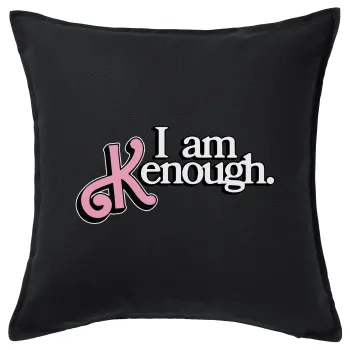 Barbie, i am Kenough, Μαξιλάρι καναπέ Μαύρο 100% βαμβάκι, περιέχεται το γέμισμα (50x50cm)