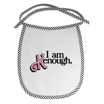 Barbie, i am Kenough, Σαλιάρα μωρού αλέκιαστη με κορδόνι Μαύρη