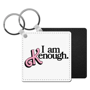 Barbie, i am Kenough, Μπρελόκ Δερματίνη, τετράγωνο ΜΑΥΡΟ (5x5cm)