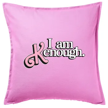 Barbie, i am Kenough, Μαξιλάρι καναπέ ΡΟΖ 100% βαμβάκι, περιέχεται το γέμισμα (50x50cm)