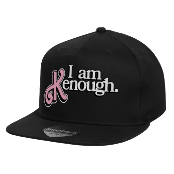 Barbie, i am Kenough, Καπέλο παιδικό Flat Snapback, Μαύρο (100% ΒΑΜΒΑΚΕΡΟ, ΠΑΙΔΙΚΟ, UNISEX, ONE SIZE)