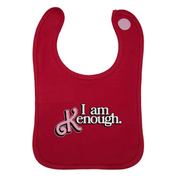Barbie, i am Kenough, Σαλιάρα με Σκρατς Κόκκινη 100% Organic Cotton (0-18 months)