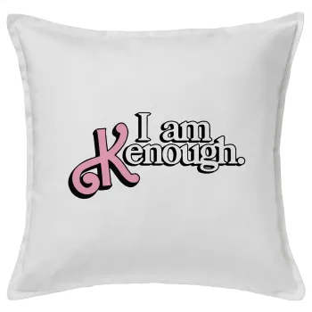 Barbie, i am Kenough, Μαξιλάρι καναπέ ΛΕΥΚΟ 100% βαμβάκι, περιέχεται το γέμισμα (50x50cm)