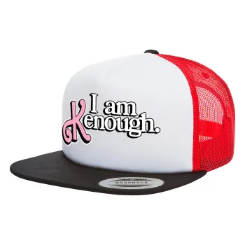 Barbie, i am Kenough, Καπέλο Ενηλίκων Foam Flat Snapback με Δίχτυ Μαύρο-Λευκό-Κόκκινο (POLYESTER, ΕΝΗΛΙΚΩΝ, UNISEX, ONE SIZE)