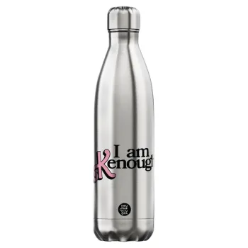 Barbie, i am Kenough, Μεταλλικό παγούρι θερμός Inox (Stainless steel), διπλού τοιχώματος, 750ml