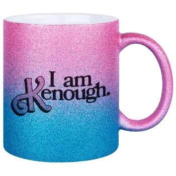 Barbie, i am Kenough, Κούπα Χρυσή/Μπλε Glitter, κεραμική, 330ml