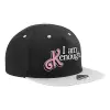 Adult Flat Snapback Hat Black/Grey, (100% COTTON TWILL, ADULT, UNISEX, ONE SIZE)