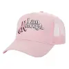 Adult Structured Trucker Hat, with Mesh, PINK (100% COTTON, ADULT, UNISEX, ONE SIZE)
