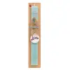 Easter Set, wooden keychain & aromatic flat Easter candle (30cm) (TURQUOISE)